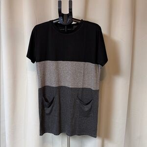 Black and Gray Colorblock T-Shirt